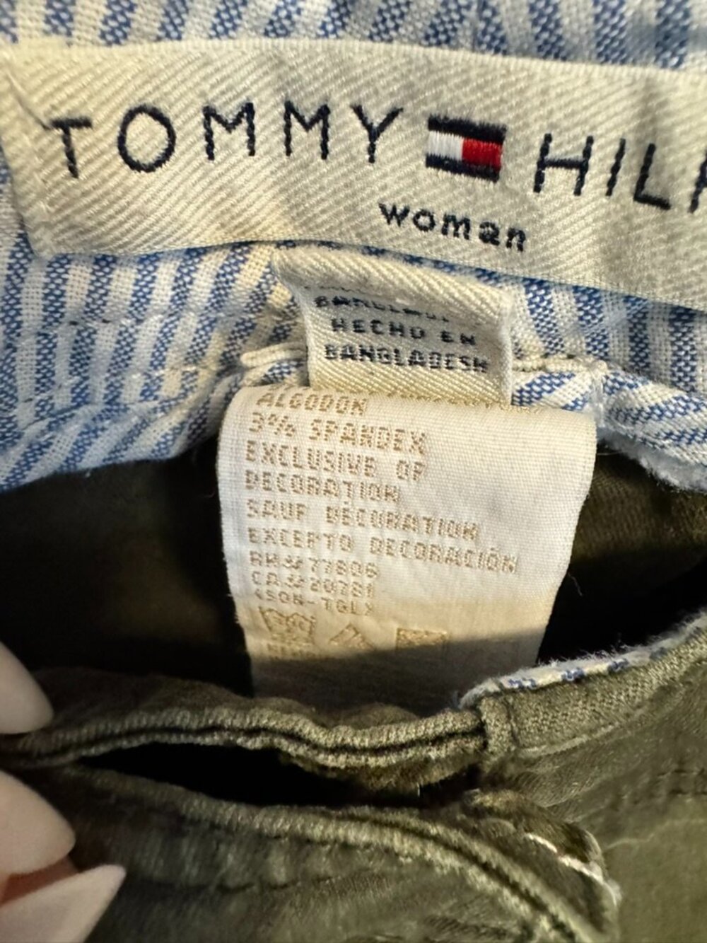 Tommy Hilfiger Women Austin Fit Olive Green Trouser 16 Preppy Outdoor - Picture 5 of 7